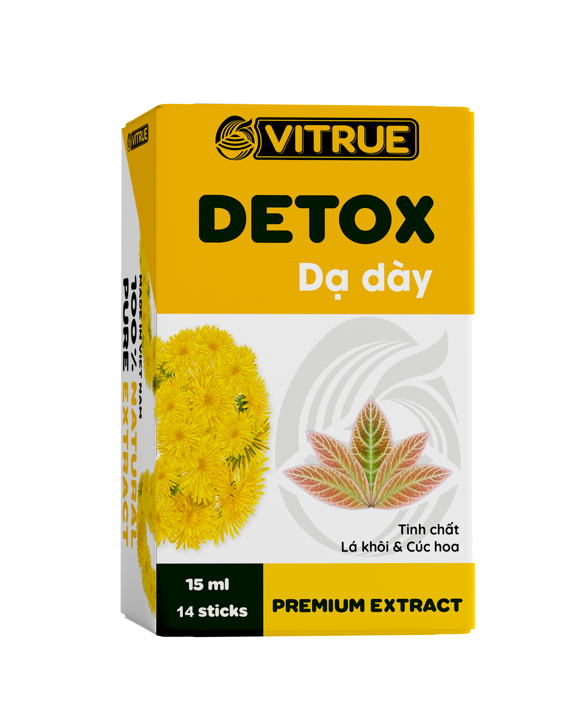 VITRUE Detox dạ dày hộp 14 gói, giúp đào thải độc tố và bảo vệ dạ dày