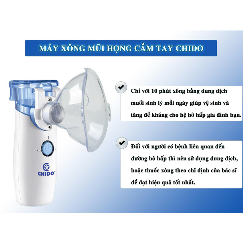 Máy xông mũi họng điện dung cầm tay CHIDO – Hàng chính hãng