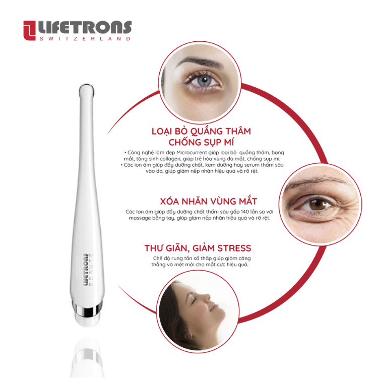 Máy massage chống lão hóa và trị liệu mắt Lifetrons EM-700 - Bảo hành chính hãng 12 tháng