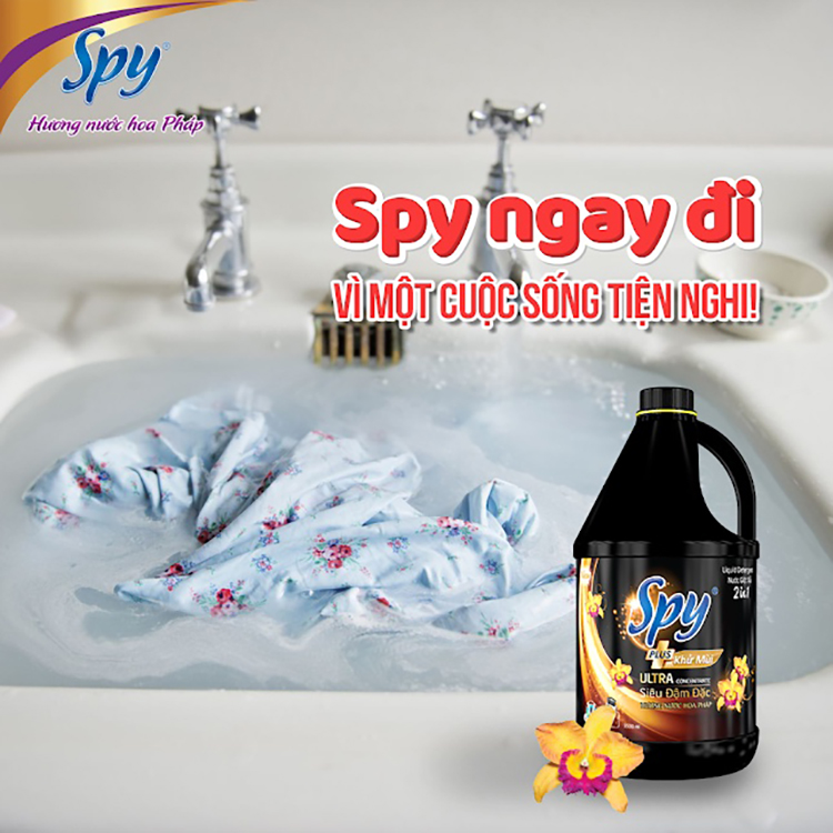 Nước giặt xả SPY PLUS dung tích 4,5L – 2 mùi hương ( tím, vàng )