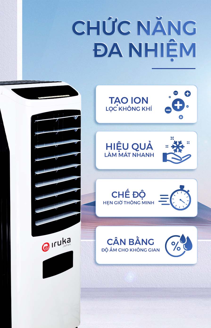 Quạt làm mát iruka i-99, hàng chính hãng, bảo hành 12 tháng