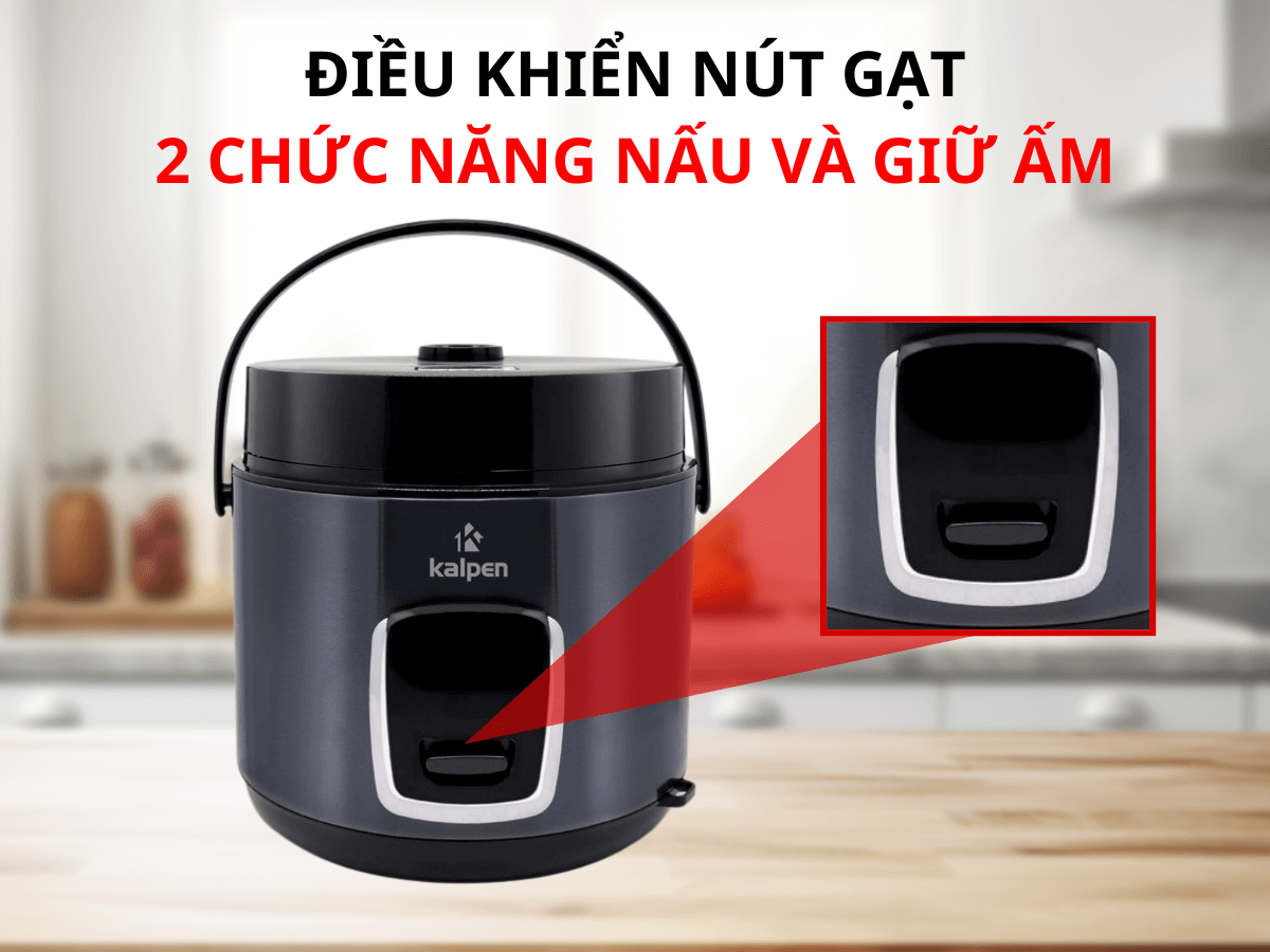 Nồi Cơm Điện Cao Cấp Kalpen R7 Dung Tích 1.8L, Hàng Chính Hãng, Bảo Hành 24 Tháng