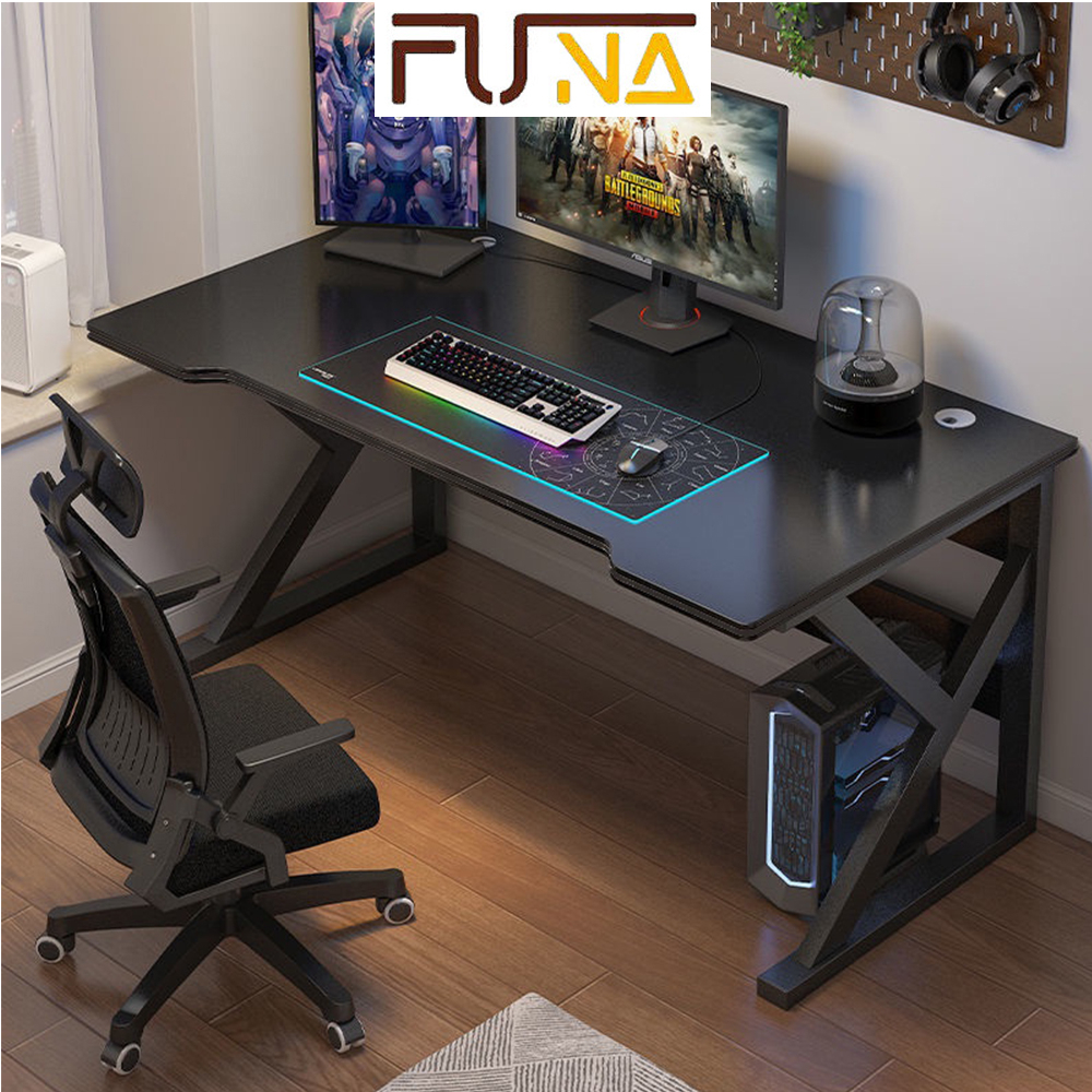 Bàn làm việc Gaming FUNA chân K kích thước 100x50cm thiết kế hiện đại, chân to 40x40mm, có 2 thanh sắt đỡ bàn, mặt bàn bo góc.
