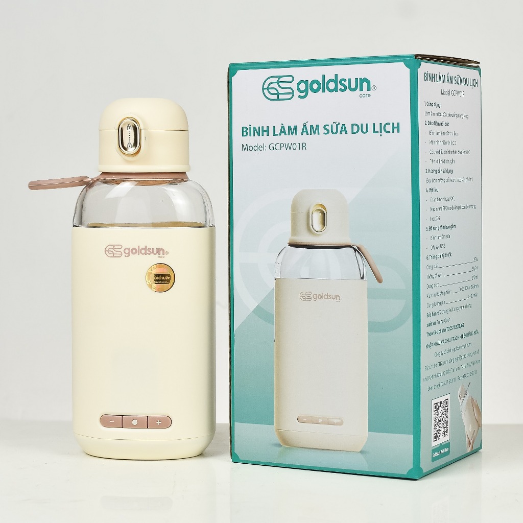 Bình đun sữa du lịch Goldsun GCPW01OR, giúp hâm sữa,nước chuẩn nhiệt độ, hỗ trợ mẹ bảo vệ dinh dưỡng của sản phẩm