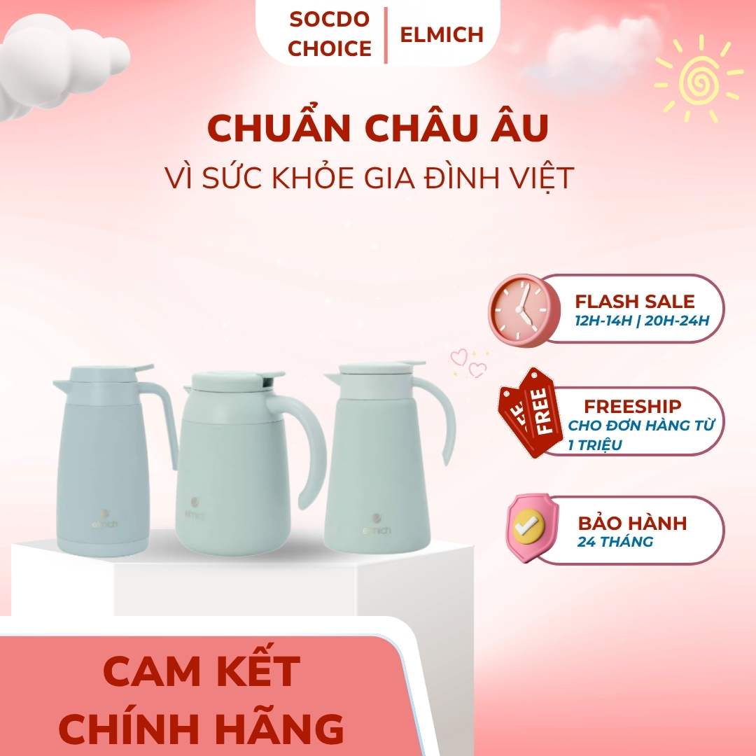 Bình giữ nhiệt gia đình inox 304 Elmich EL8353,4,6 dung tích 1L
