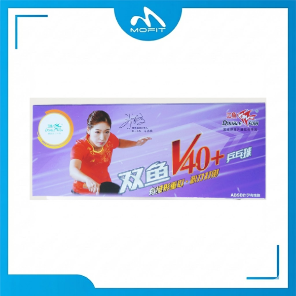 Bóng Bàn Double Fish V40+ 0 Sao – Bóng Nhựa ABS 40+ Chuẩn Tập Luyện, Hộp 10 Quả