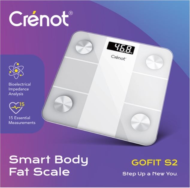 Cân điện tử sức khoẻ thông minh Crenot Gofit S2 kết nối bluetooth đo phân tích chỉ số cơ thể body fat scale