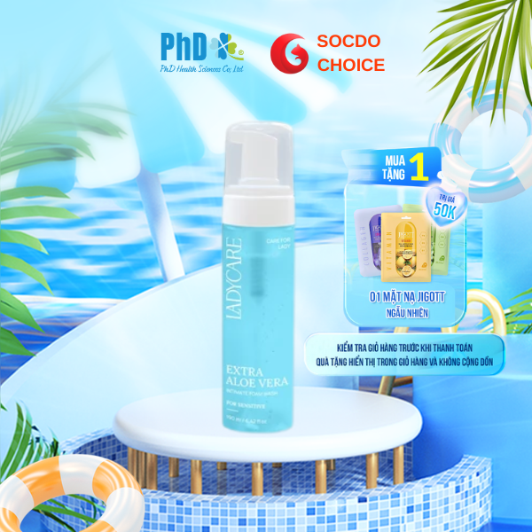 Dung Dịch Vệ Sinh Phụ Nữ Dạng Bọt Cao Cấp Ladycare Extra Aloe Vera - 190ml