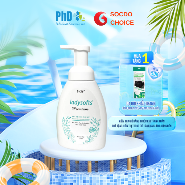 Dung Dịch Vệ Sinh Phụ Nữ Dạng Bọt Ladysofts Premium - Làm Sạch Và Duy Trì Độ pH Tự Nhiên - 100ml