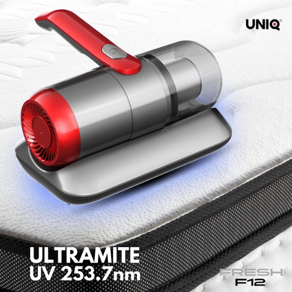Máy hút bụi giường nệm đệm UNIQ Fresh F12 không dây đèn UV diệt sạch vi khuẩn ga sofa lông cao cấp cầm tay mini đa năng