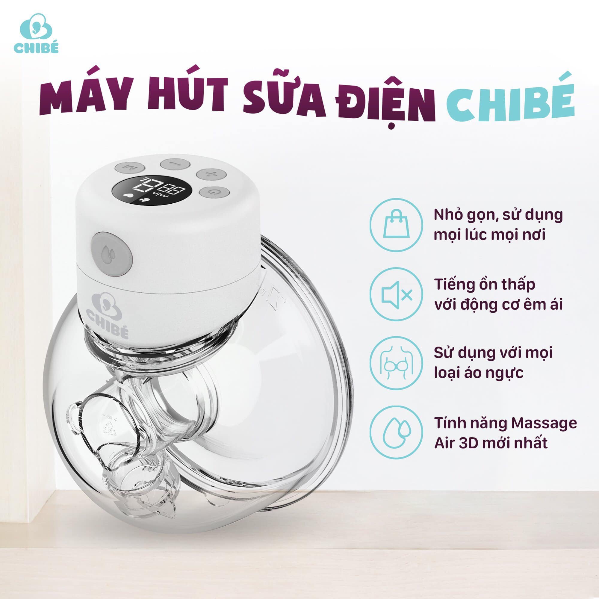 Máy hút sữa điện rảnh tay Chibé CB019, bảo hành 12 tháng