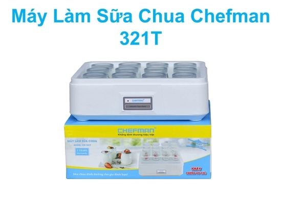 Máy làm sữa chua Chefman CM - 321T, bảo hành 24 Tháng, 12 Cốc Thủy Tinh Cao Cấp, Có khay chống vỡ cốc an toàn