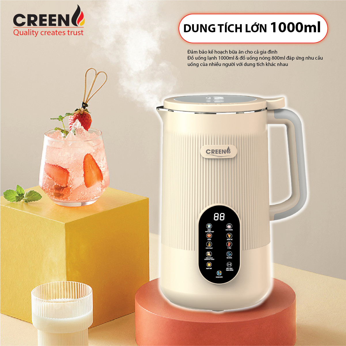 Máy làm sữa hạt Creen CR - 1000 Plus 1000ml