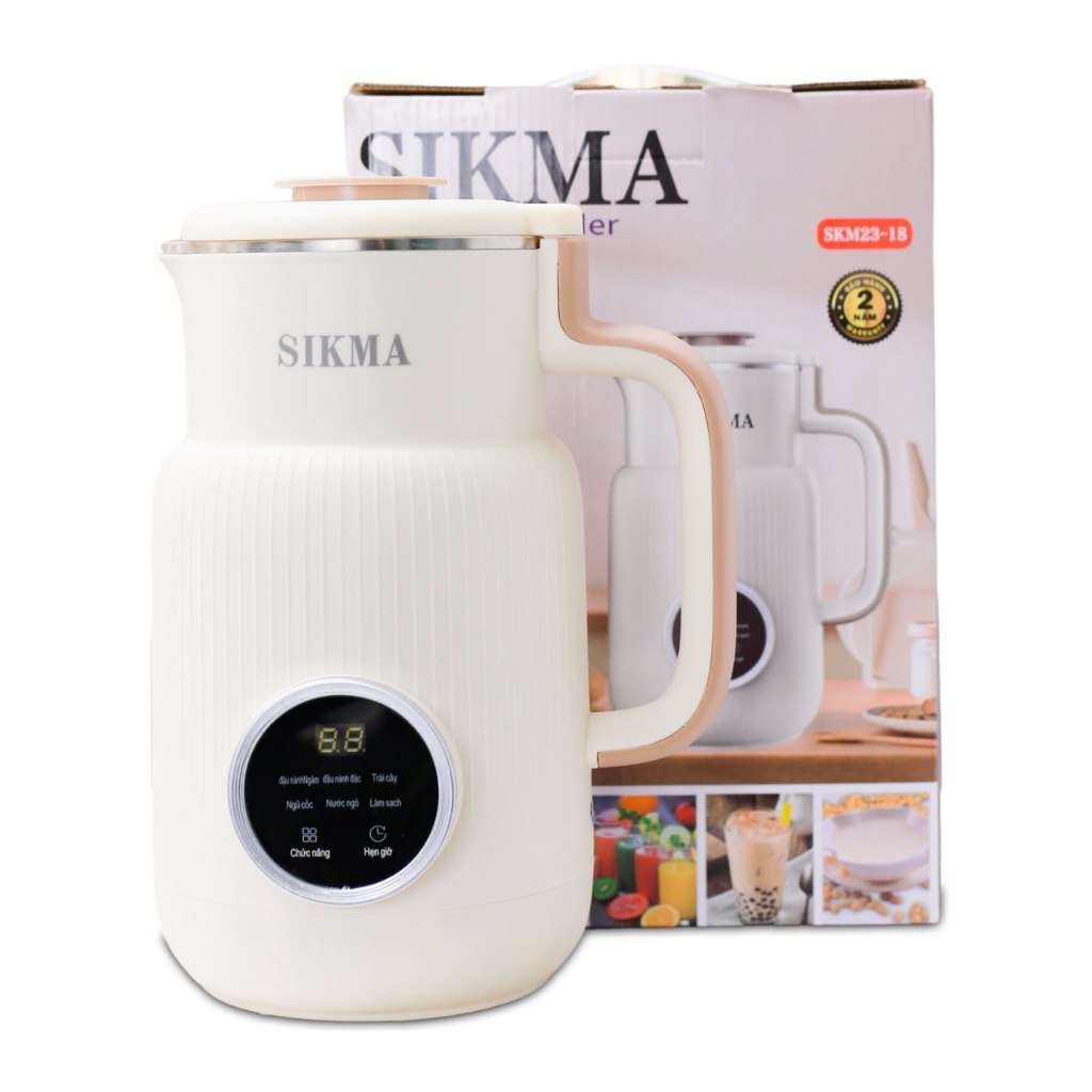 Máy làm sữa hạt SIKMA công suất cao 800W, dung tích 800ml có hẹn giờ và giữ ấm, Bảo hành 12 tháng