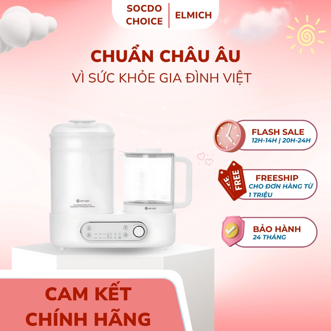 Máy tiệt trùng sấy khô và đun nước đa năng Elmich Babycare  PTE-8781 dung tích 1.3L