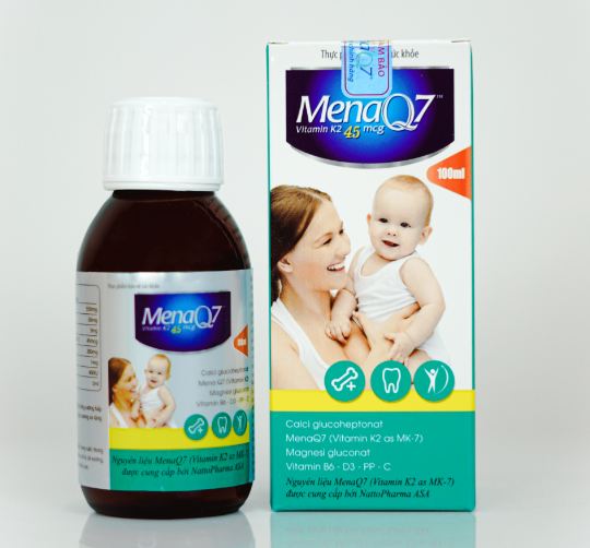 Midu MenaQ7 45mcg (dạng lọ 100ml) – Bổ sung K2, Calci, D3 hỗ trợ tăng cường hấp thu Calci vào xương cho trẻ