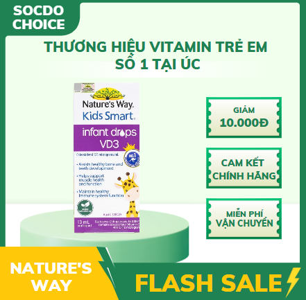 Nature's Way Kids Smart Infant Drops VD3 - Hỗ trợ bổ sung Vitamin D3 cho trẻ - Hộp 13ml