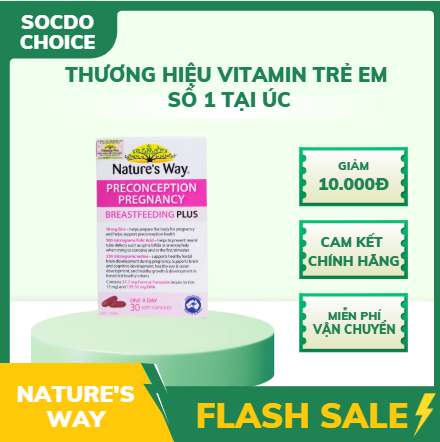 Nature's Way PreConception Pregnancy Breastfeeding Plus - Bổ sung DHA, EPA, vitamin và khoáng chất trước trong và sau thai kỳ