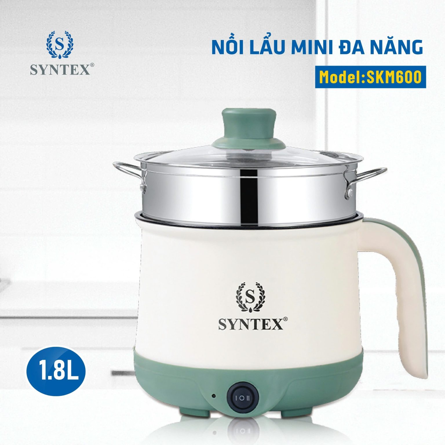 Nồi Lẩu Mini Đa Năng 1.8L Syntex SKM600 - Tiện lợi, chống dính, an toàn