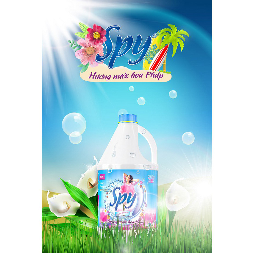Nước giặt xả SPY 4.5L dung tích 4,5 lít( xanh)