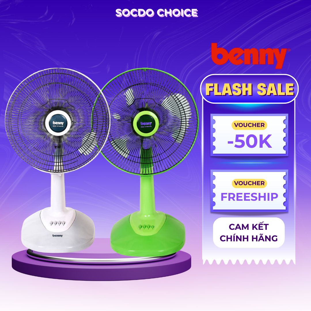 Quạt bàn Benny BFT-46, 60W, thiết kế hiện đại, bảo hành motor 2 năm