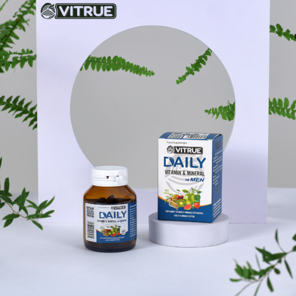 Viên uống Vitamin Vitrue Daily dành cho nam, bổ sung Vitamin và khoáng chất cho cơ thể